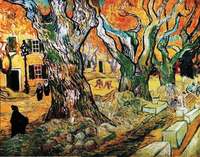 רחוב וויקטור הוגו בסנט רמי עם עצי דולב העתיקים (Vinsent Van Gogh)
