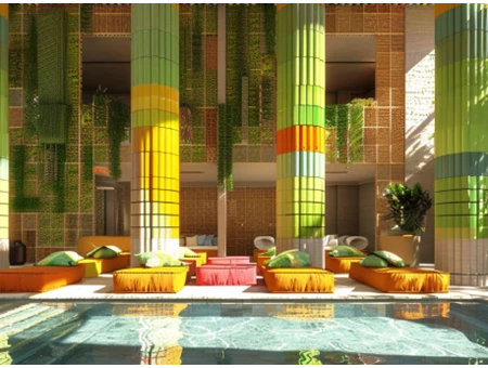    עיצוב חללים של בית מלון על ידי הבינה המלאכותית בהשראת המעצבת פטריסיה אורקילה