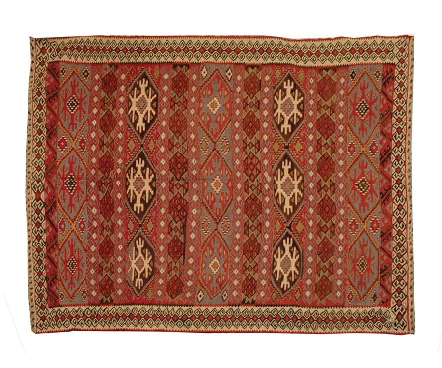 שטיח קילים (ללא פלומה) אתני כורדי, בעבודת יד מחומרים טבעיים | שטיחי 'אלי ששון'.