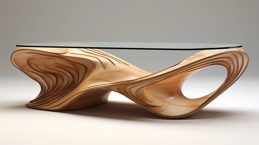שולחן שנוצר ב AI בהשראת: Frank Gehry