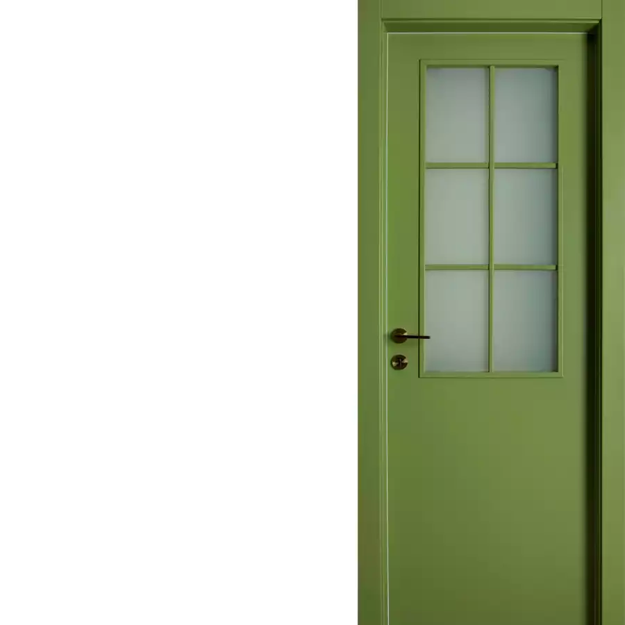 שילוב צוהר זכוכית צרפתי בדלת ירוקה- מראה פרובנסלי, דלתות דרור. צילום- דרור ורסצקי 