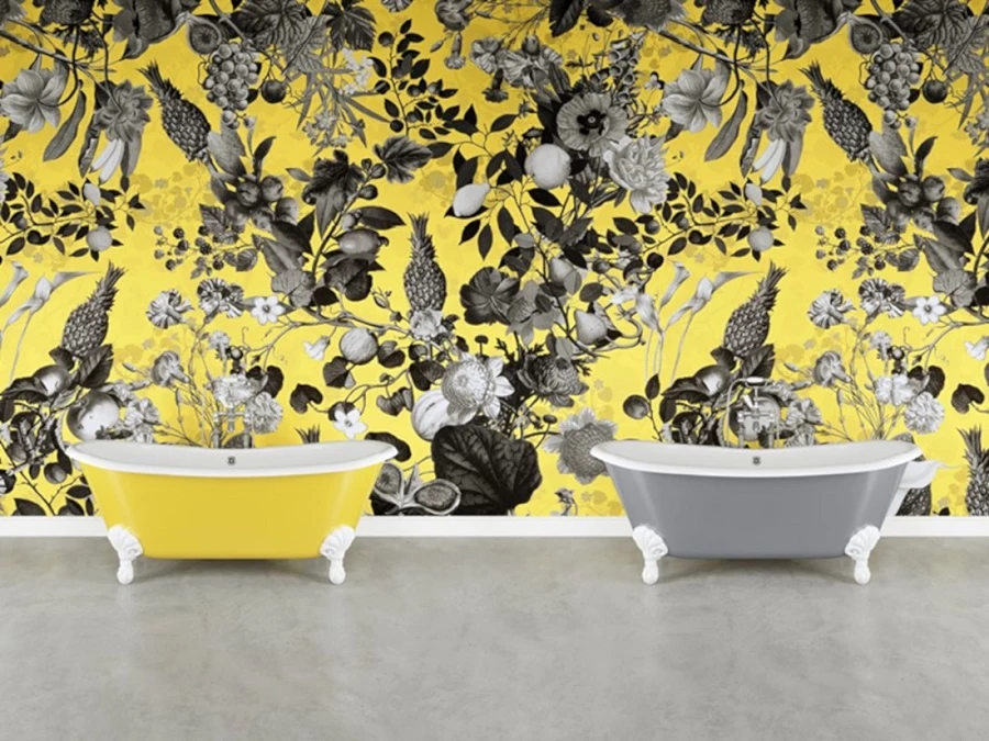 Devon&Devon אמבטיית פרי סטנדינג וטפט בצהוב ואפור- צבעי השנה